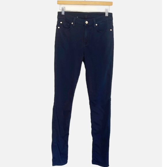 7 For All Mankind Navy mid rise skinny pants 28 - Picture 1 of 9